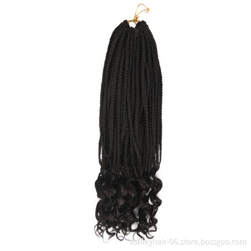High Quality 24 Inch 22 Strands Curly End 3D Split Twist Crochet Synthetic Hair Braiding